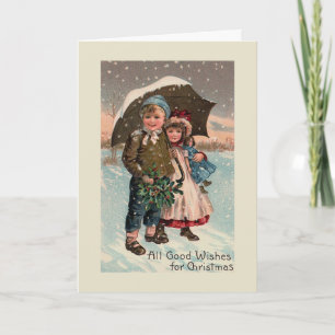 "Weihnachtsschneeschirm" Grußkarte Feiertagskarte