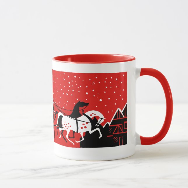 Weihnachtsschneeszene der 1940er Jahre - Tasse (Rechts)