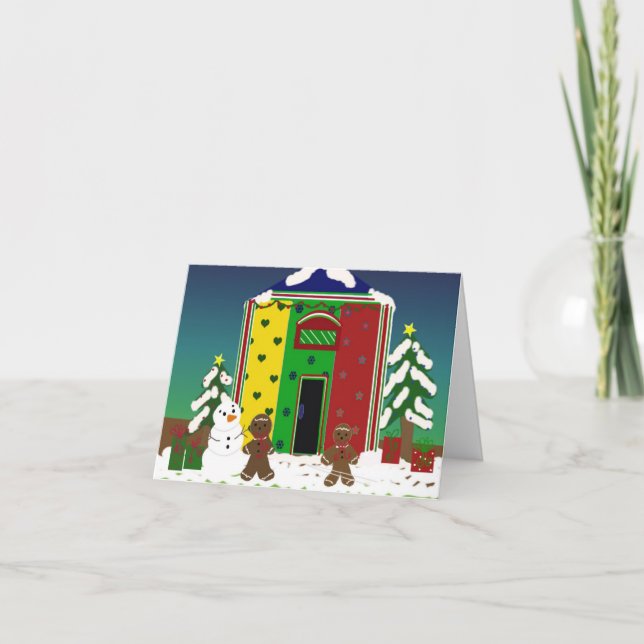 Weihnachtsschneeszene Feiertagskarte (Vorderseite)