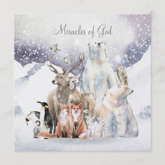 Weihnachtsschneeszene Weihnachtsgottesdienst Wunde Feiertagskarte (Vorderseite)