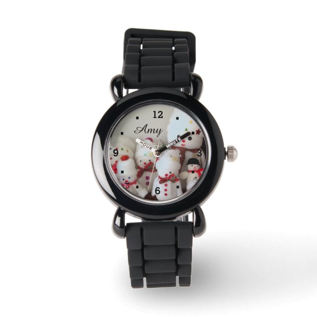 Weihnachtsschneewache Armbanduhr (Vorderseite)