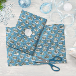 Weihnachtsschneewaldszenen Muster Seidenpapier