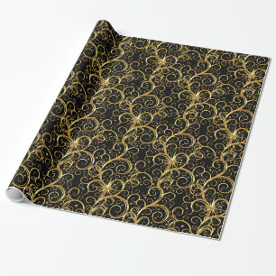 Weihnachtsschnitzerei Majestät Golden Wirbel Geschenkpapier