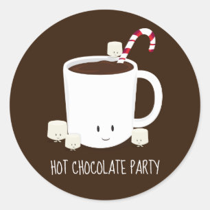 Weihnachtsschokolade Heiße Party Kakao Klassik Ro Runder Aufkleber