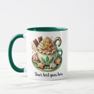 Weihnachtsschokolade im benutzerdefinierten Text Tasse