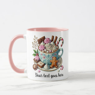 Weihnachtsschokolade im benutzerdefinierten Text Tasse