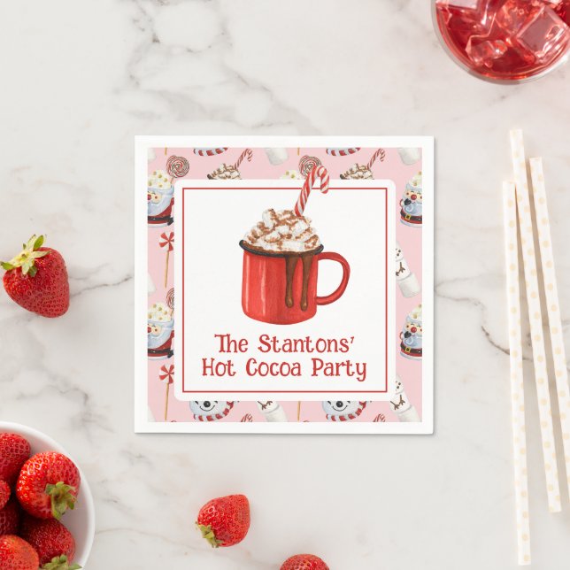 Weihnachtsschokolade Kakao-Party Serviette (Beispiel)