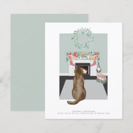 Weihnachtsschokolade Labrador Hund Feuerplatz Szen