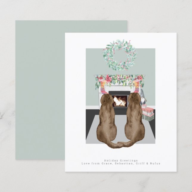 Weihnachtsschokolade Labrador Hunde Feuerplatz Sze (Vorne/Hinten)