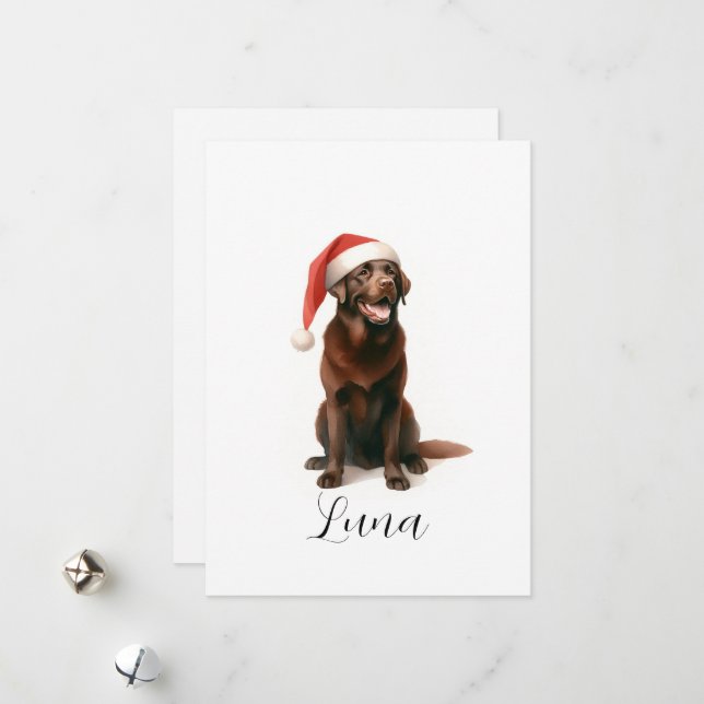 Weihnachtsschokolade Labrador Hunde-Weihnachtskart Feiertagskarte (Vorderseite/Rückseite Beispiel)