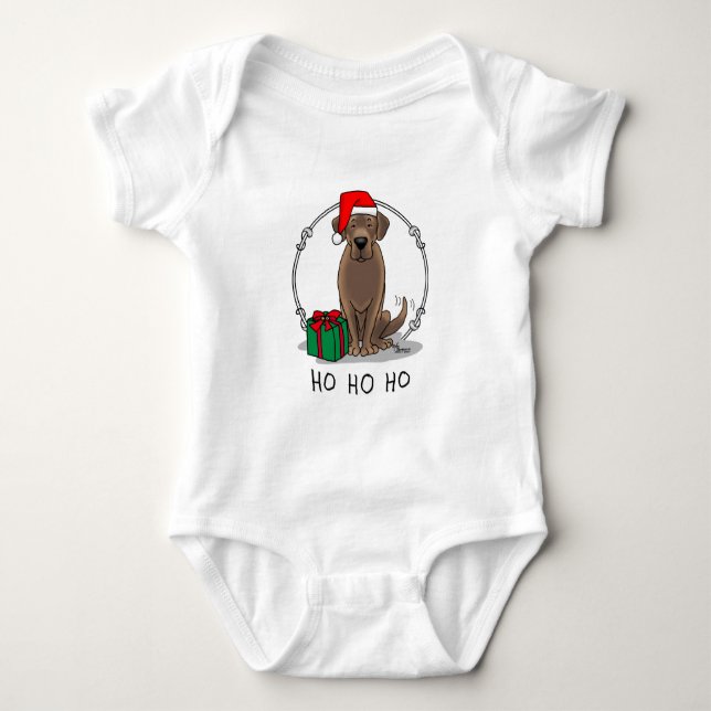 Weihnachtsschokolade Labrador Niedlich Baby Strampler (Vorderseite)