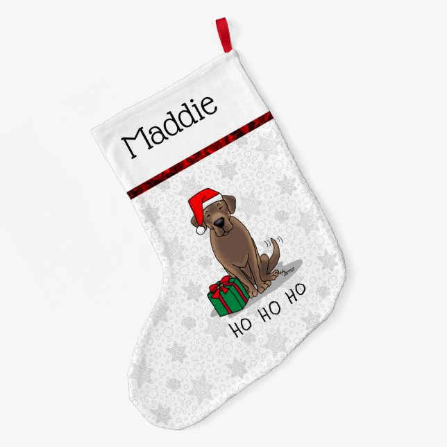 Weihnachtsschokolade Labrador Niedlich Großer Weihnachtsstrumpf (Rückseite (Hängend))