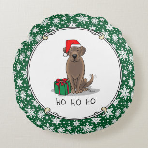 Weihnachtsschokolade Labrador Niedlich Rundes Kissen