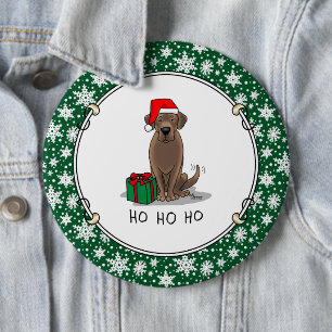 Weihnachtsschokolade Labrador Retriever Funny Button