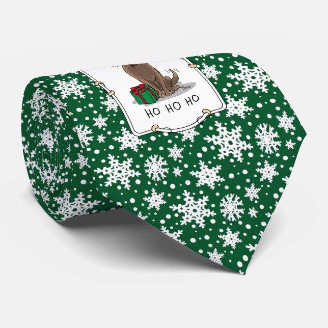 Weihnachtsschokolade Labrador Retriever Funny Krawatte (Gerollt)