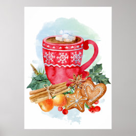 Weihnachtsschokolade Marshmallow Poster