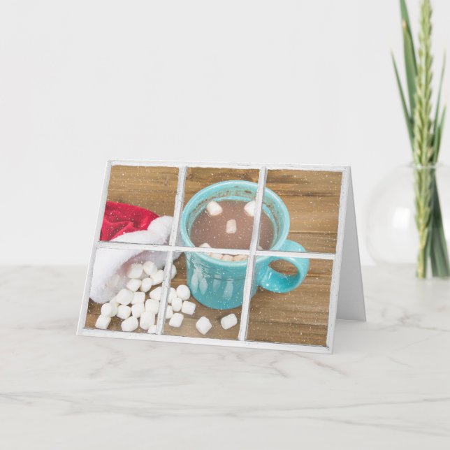 Weihnachtsschokolade mit glücklichem Gesicht Karte (Vorderseite)