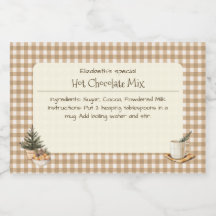 Weihnachtsschokolade Mix Brown Gingham Labels