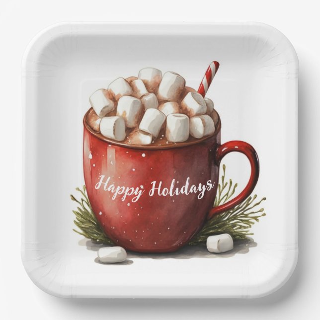 Weihnachtsschokolade Pappteller (Vorderseite)