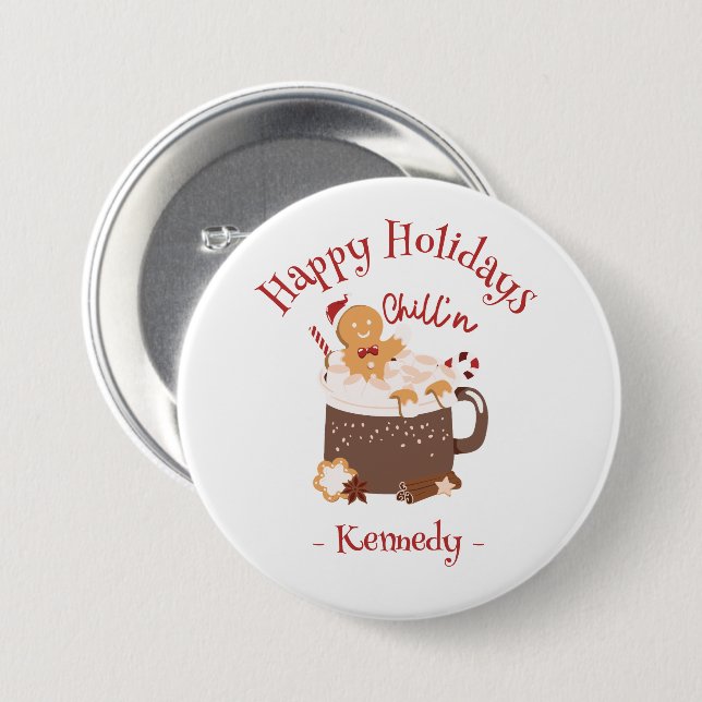 Weihnachtsschokolade und Lebkuchen Button (Vorne & Hinten)
