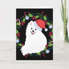 Weihnachtsschreath Japanischer Spitz Dog Karte