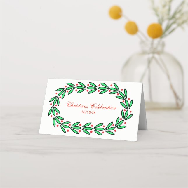 Weihnachtsschrei #1 Escort Card Platzkarte (Vorderseite)