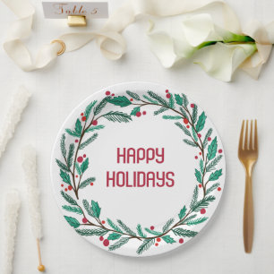Weihnachtsschrei CUSTOM Handgezeichneter Feiertag Pappteller