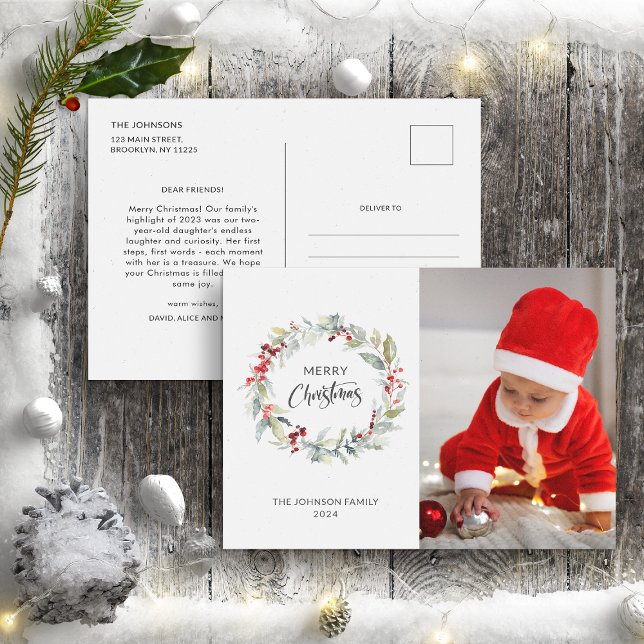 Weihnachtsschrei - Jahresbericht von Red Berries Postkarte (Von Creator hochgeladen)