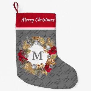 Weihnachtsschrei MONOGRAM Silver Gray Kleiner Weihnachtsstrumpf