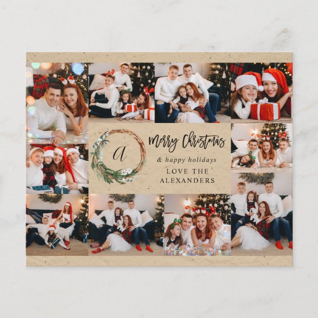 Weihnachtsschrei Rustikales 10-Foto Flyer (Vorne)