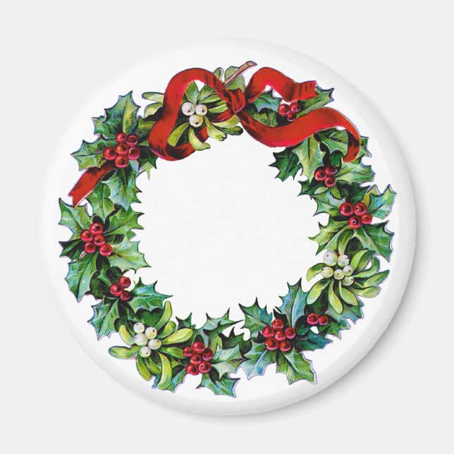 Weihnachtsschrei von Holly und MIstletoe Magnet (Vorne)