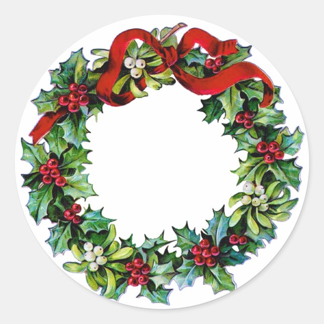 Weihnachtsschrei von Holly und MIstletoe Runder Aufkleber (Vorderseite)