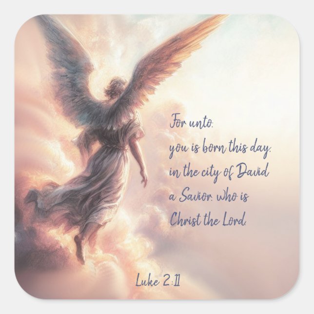 Weihnachtsschrift Luke 2:11 Kardinal Bird Quadratischer Aufkleber (Vorderseite)