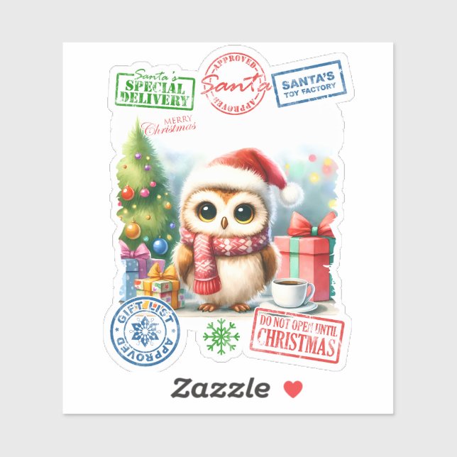 Weihnachtsschüssel mit Weihnachtsgeschenken Aufkleber (Blatt)