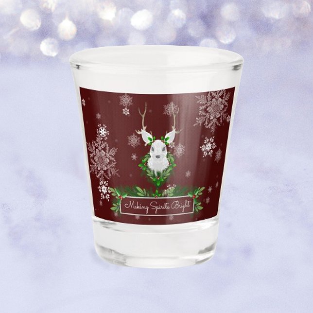 Weihnachtsschussglas von Red Reindeer Schnapsglas (Red Reindeer Christmas Shot glass)