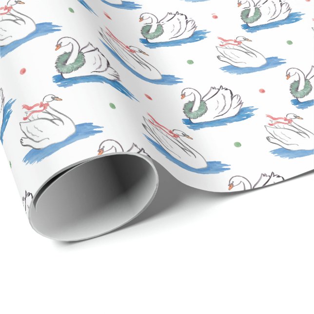 Weihnachtsschwan-Packpapier Geschenkpapier (Rolleneckpunkt)