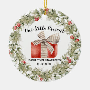 Weihnachtsschwangerschaft Ankündigung Keramik Orn Ornament