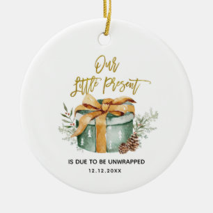 Weihnachtsschwangerschaft Ankündigung Keramik Orna Keramik Ornament