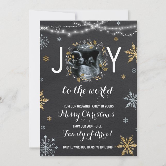 Weihnachtsschwangerschaft Ankündigung Weihnachts-F (Vorderseite)