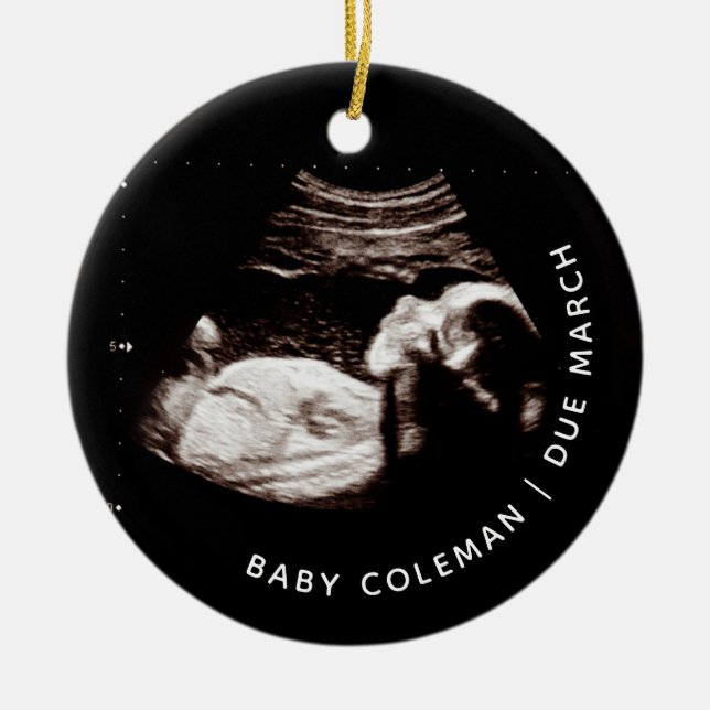 Weihnachtsschwangerschaft kommt bald Foto Keramik Ornament (Vorne)
