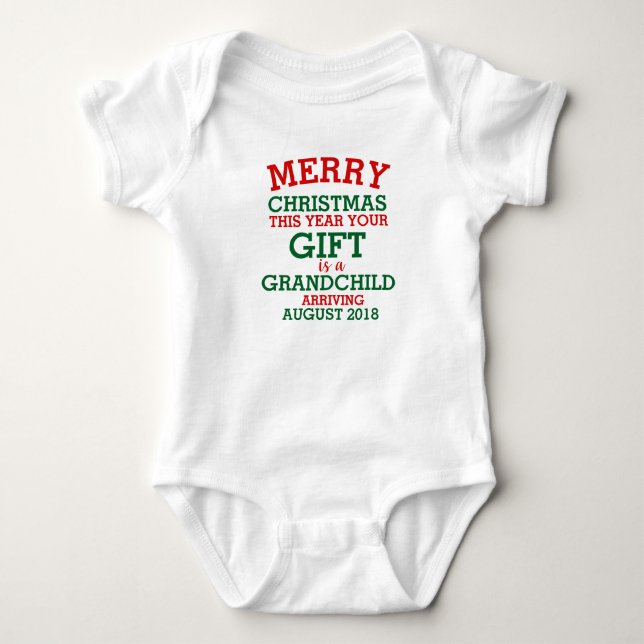 Weihnachtsschwangerschafts-Mitteilung - Baby Strampler (Vorderseite)