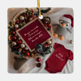 Weihnachtsschwangerschaftsankündigung Keramikornament