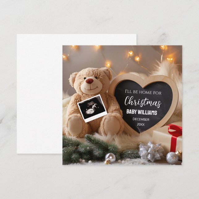 Weihnachtsschwangerschaftskarte Einladung (Vorne/Hinten)