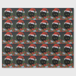 Weihnachtsschwarze Katze Weihnachtsmann lustiges Geschenkpapier