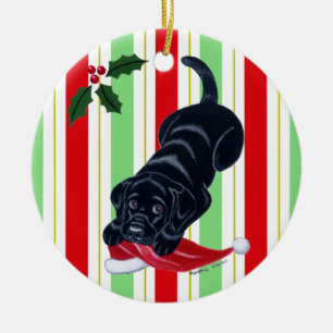 Weihnachtsschwarze Keramik Ornament