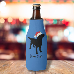 Weihnachtsschwarzer Labrador-Hund, der Flaschenkühler