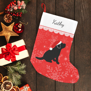 Weihnachtsschwarzer Labrador-Welpen-Strumpf Kleiner Weihnachtsstrumpf