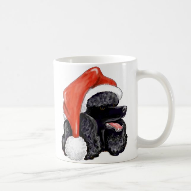 Weihnachtsschwarzer Standardpudel Kaffeetasse (Rechts)