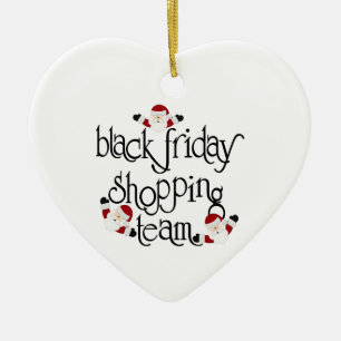 Weihnachtsschwarzes Freitag-Einkaufenteam Keramikornament