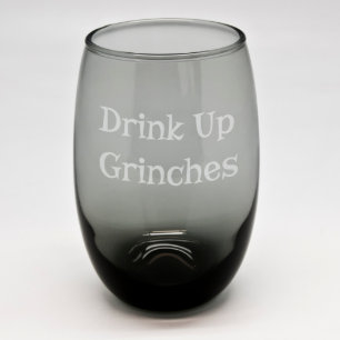 Weihnachtsschwarzes Stemless Wein-Glas